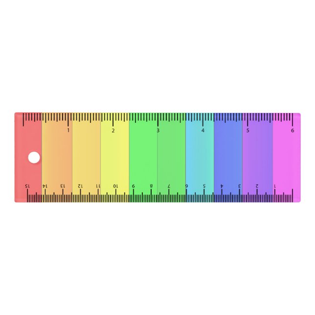 Customizable Fun Elegant Colorful Rainbow Stripes Ruler (Front)