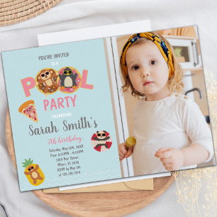 Customizable Fun Pool Party Invitations for Kids