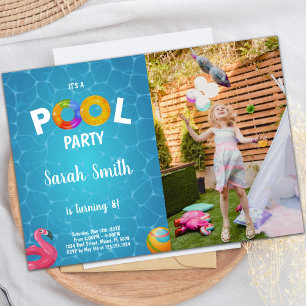 Customizable Fun Pool Party Invitations for Kids