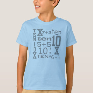 Customizable FUN Ten MATH Inspired 10th BIRTHDAY T-Shirt
