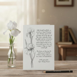 Customizable Funeral Thank You Card