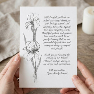 Customizable Funeral Thank You Card