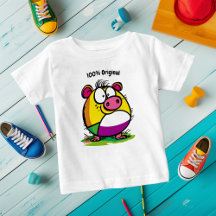 Customizable Funny and Colorful Pig Kids T-Shirt