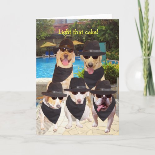 Customizable Funny Blues DogsLabs Birthday Card