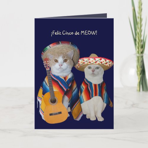 Customizable Funny Cat Cinco de Mayo Card