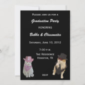 Customizable Funny Cat Graduation Party Invitation (Back)