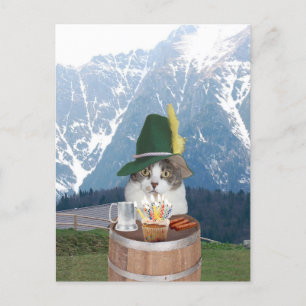 Customizable Funny Cat/Kitty Birthday Postcard