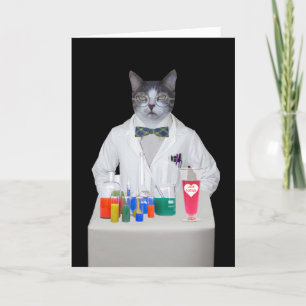 Customizable Funny Cat/Kitty DR. LOVE Holiday Card