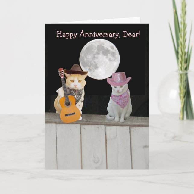 Customizable Funny Cats Anniversary Card (Front)