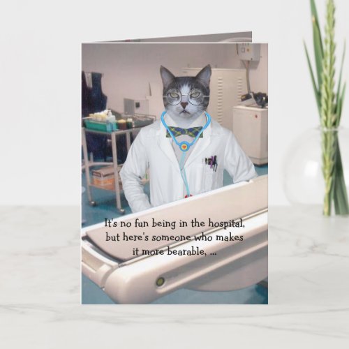 Customizable Funny CatsKitties Get Well Card