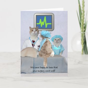 Customizable Funny Cats/kitties Get Well Card by myrtieshuman at Zazzle