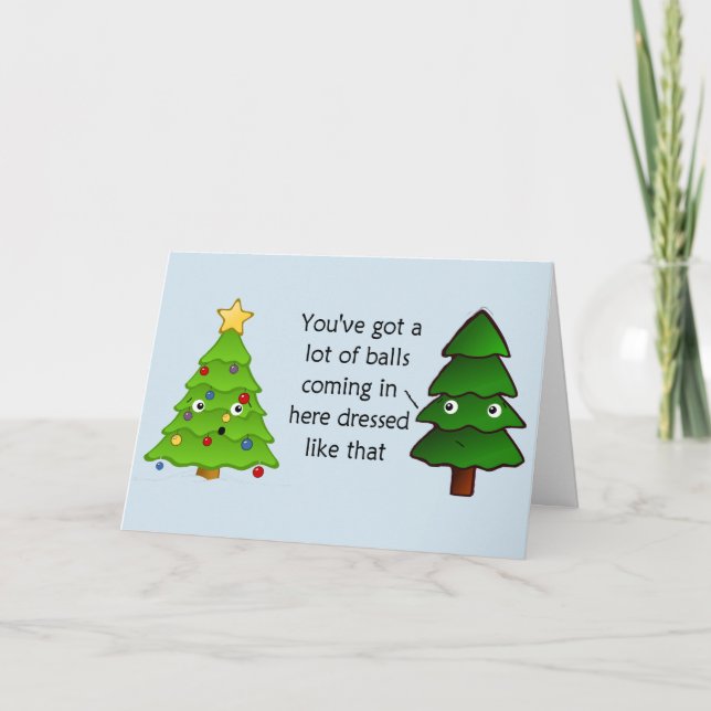 Customizable Funny Christmas Tree Holiday Card (Front)