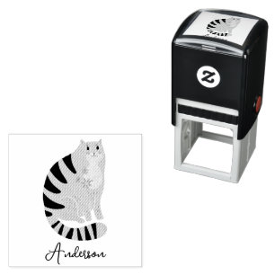 Customizable Funny Cute Smiling Cat Self-inking Stamp