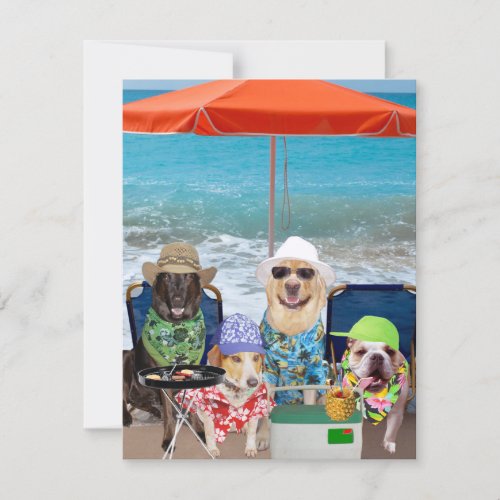 Customizable Funny Dogs Invite Day at the Beach