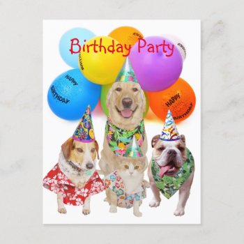 Customizable Funny Dogs Kids' Party Invitation by myrtieshuman at Zazzle