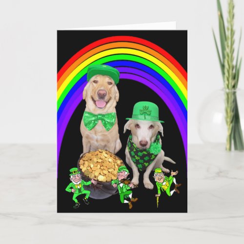 Customizable Funny DogsLab St Patrick Card