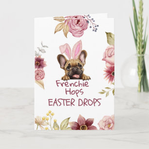 Customizable Funny Frenchie Easter Greeting Card