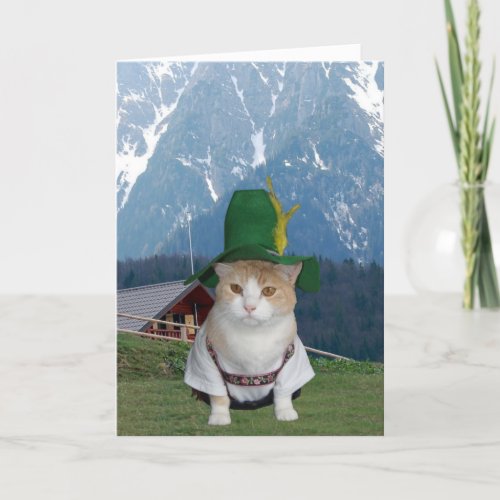 Customizable Funny German Cat Card