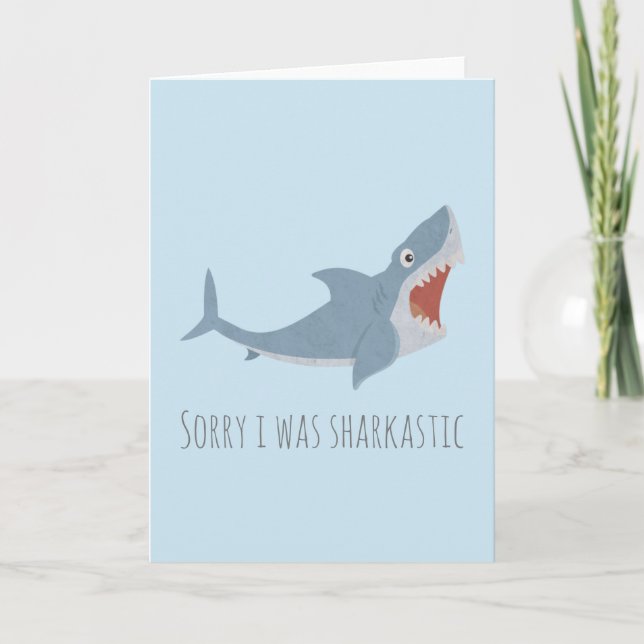 Customizable  Funny Great White Shark Note Card (Front)