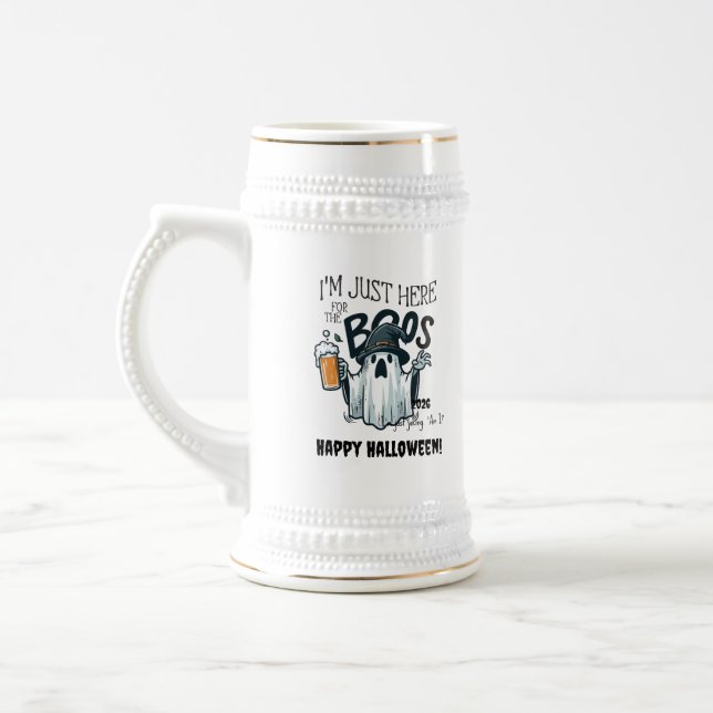 Customizable Funny Halloween beer drinkware Stein (Left)
