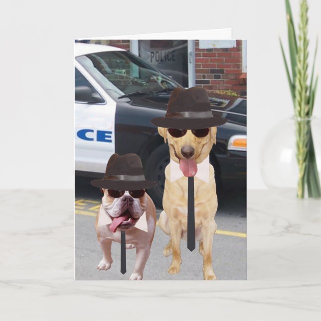 Customizable Funny Lab and Bull Dog Card (Front)