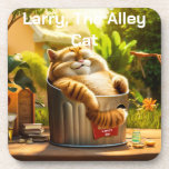 Customizable Funny, Larry The Ally Cat Beverage Coaster