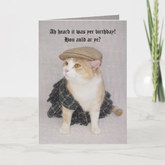 Customizable Funny Scottish Fold Scottish Birthday Card