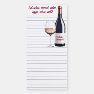 Customizable Funny Wine Shopping List Magnetic Notepad
