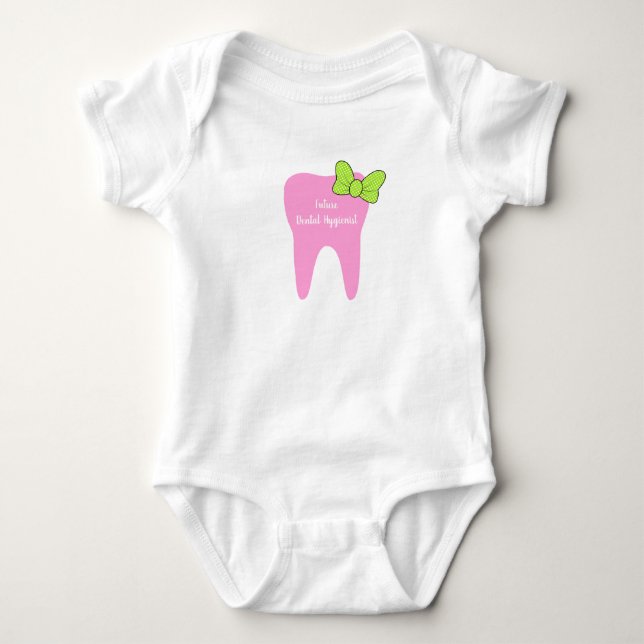 Customizable "Future Dental Hygienist" Baby Outfit Baby Bodysuit (Front)