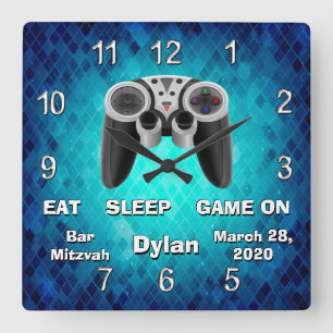 Customizable Gamer Gifts, Cool Bar Mitzvah Gifts Square Wall Clock
