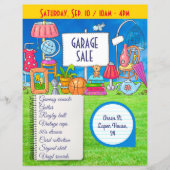 Customizable garage sale, yard sale invitation fly (Front)