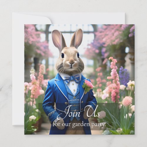 Customizable Garden Party Invite _ Cute Rabbit