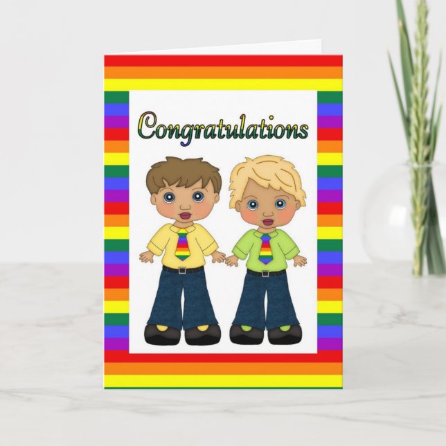 Customizable Gay Engagement or Wedding Card (Front)