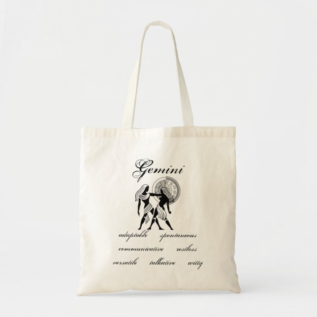 Customizable Gemini traits Greek-style Zodiac Tote Bag (Front)