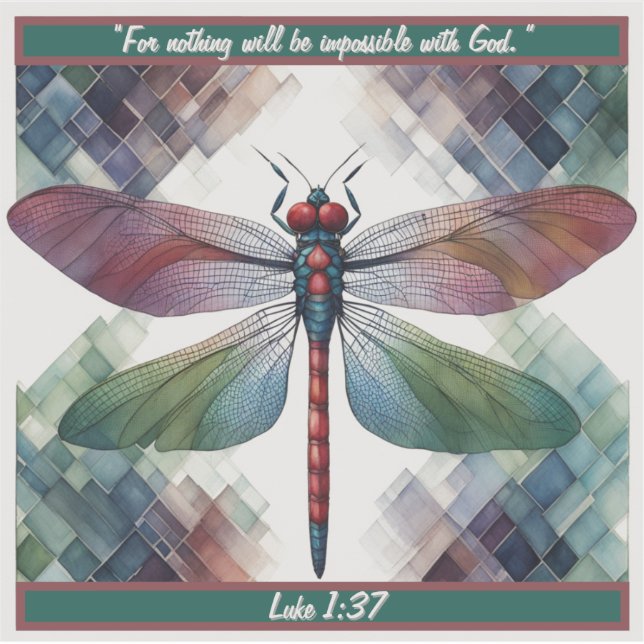Customizable Geo Dragonfly  Sticker (Front)
