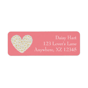 Customizable Gerber Daisy Heart Label