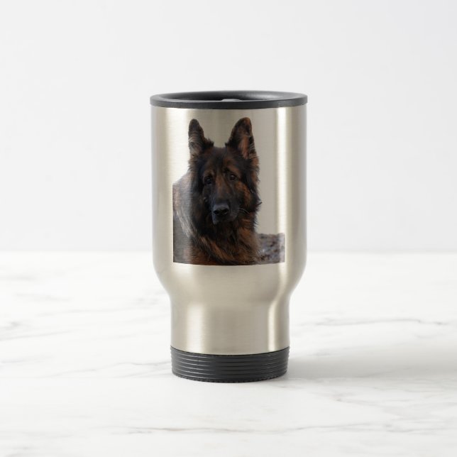 Customizable German Shepherd Dog Travel Mug (Center)