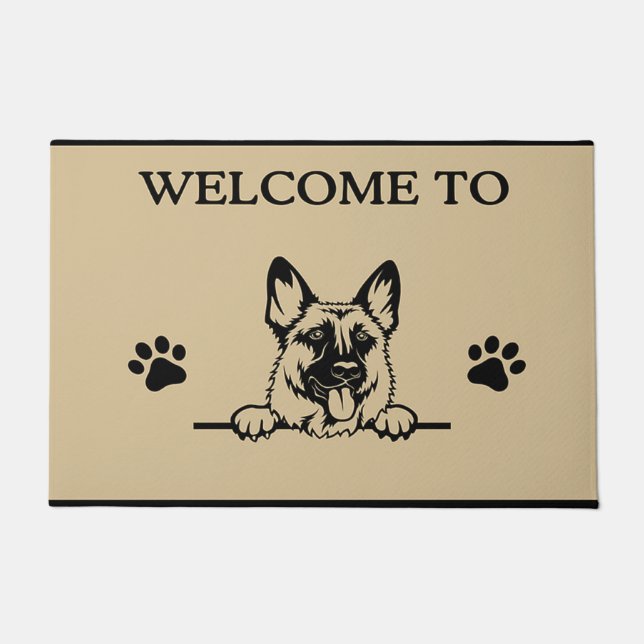 Customizable German Shepherds Welcome Mat (Front)