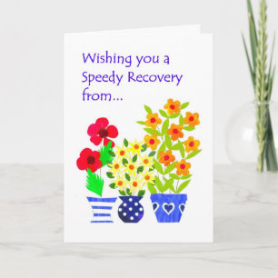 Customizable Get Well Card - Flower Power