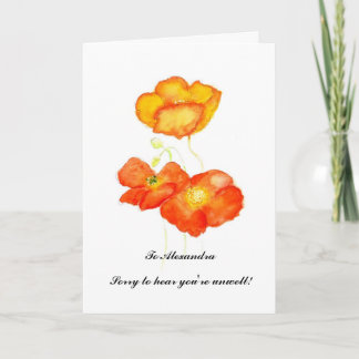 Customizable Get Well Card - Iceland Poppies