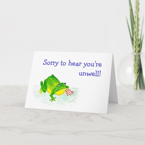 Customizable Get Well Card _ Sad Green Frog