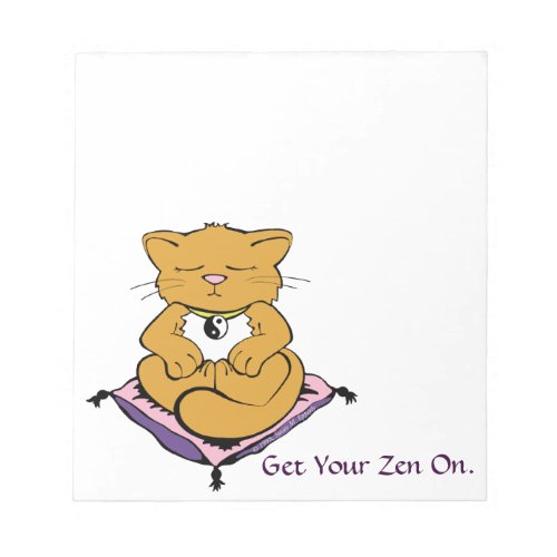 CUSTOMIZABLE Get Your Zen On Cute Kitty Cat Notepad