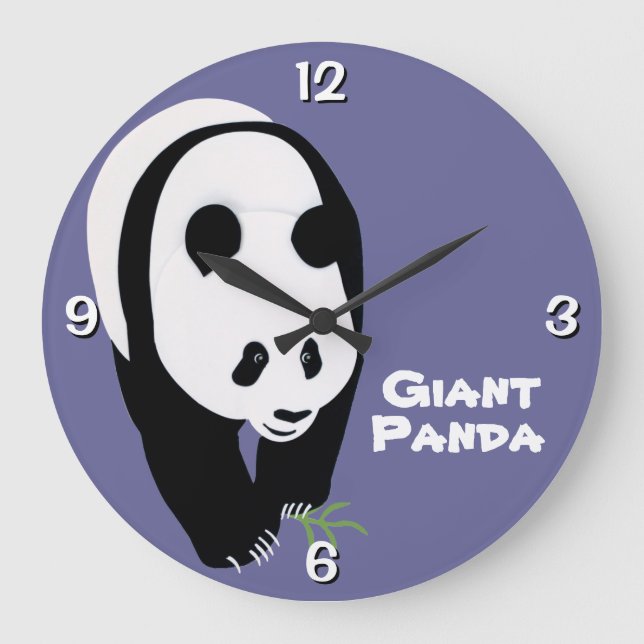 Customizable Giant Panda Bear Large Clock (Front)