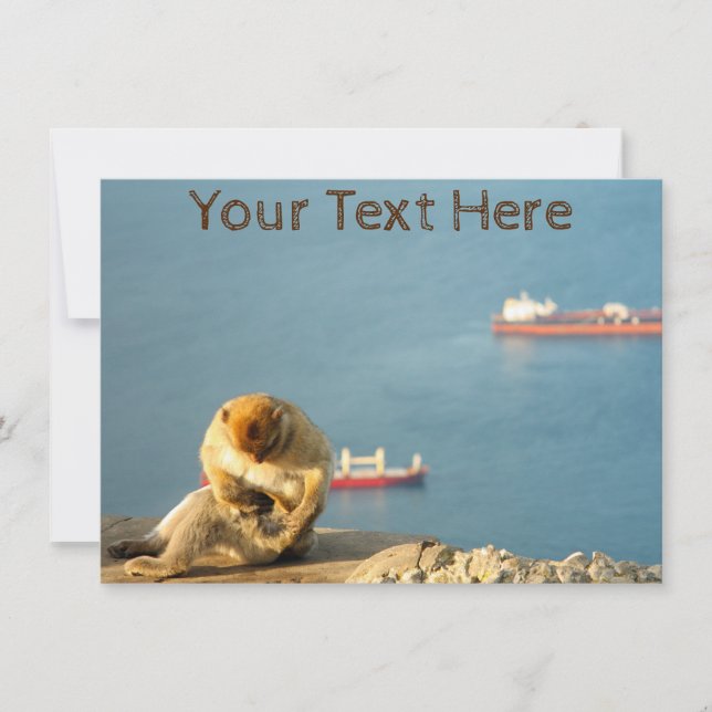 Customizable Gibraltar Barbary ape Card (Front)