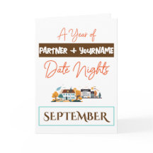 Customizable gift card for a September date night