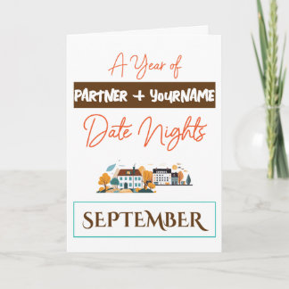 Customizable gift card for a September date night
