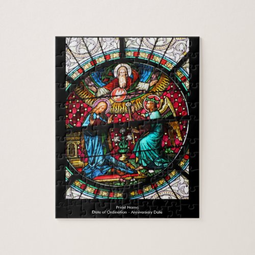 Customizable Gift For Priest Stained Glass Jigsaw Jigsaw Puzzle