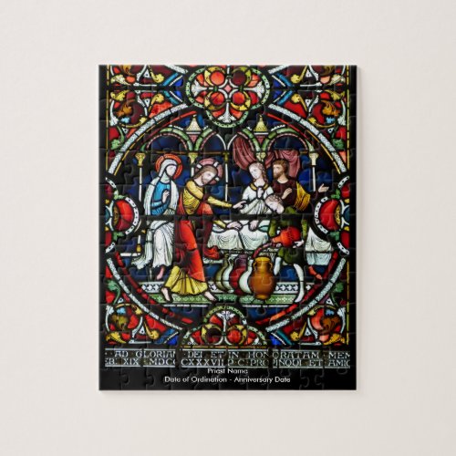 Customizable Gift For Priest Stained Glass Jigsaw Jigsaw Puzzle