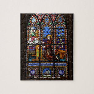 Customizable Gift For Priest Stained Glass Jigsaw Puzzle