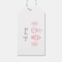 Customizable Ginger Jar Pink Gift Tags